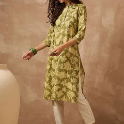 Anouk Women Floral Printed Pure Cotton Daily Straight Kurta-picture-13