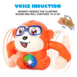 Fiddlerz Tumbling Dancing Monkey Toy for Kids Wearing Glasses Baby with Lights Sound Voice and Touch Sensor Activated (Multicolor) image 5