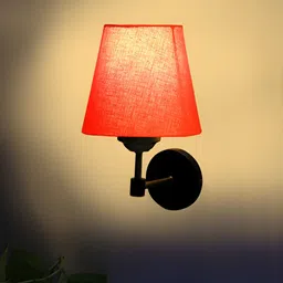 Devansh Orange Textured Metal Contemporary Frustum Shaped Wall Lamp-14