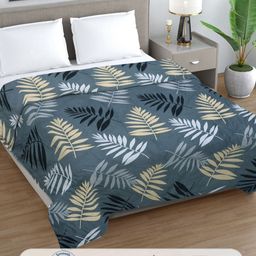 Myntra Elegant Homes Blue Floral Printed Reversible AC Room 350 GSM Double Bed Comforter-image-87