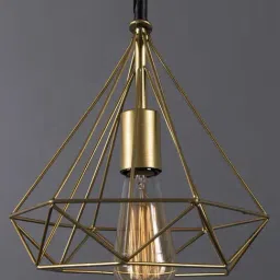 Homesake Golden Filament Diamond Caged Hanging Light - Set of 1 (Bulb not included)-image-78