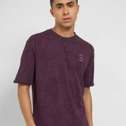 Sf Jeans By Pantaloons Purple Cotton Relaxed Fit T-Shirt-image-7