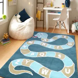 Pequra Blue Snake Ladder Hand Tufted Wool Kids Carpet - Set of 1-image-78