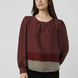Van Heusen Maroon Regular Fit Printed Top-picture-34