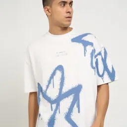 Sf Jeans By Pantaloons Off White Cotton Boxy Fit Printed T-Shirt-picture-41