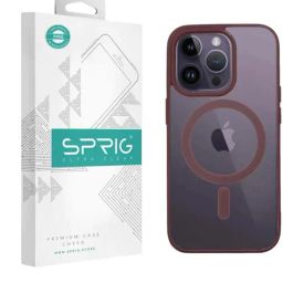 Sprig Transparent Magnetic Back Cover for APPLE iPhone 14 Pro (Red)-image-78