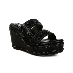 London Rag Embellished Wedge Heel Sandals-image-89