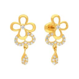 Malabar Gold and Diamonds Floral 22k Gold Earrings for Women-picture-24