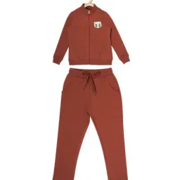 Sweet Dreams Kids Brown Solid Tracksuit-picture-27