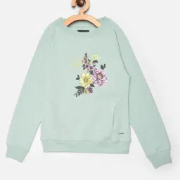 Crimsoune Club Kids Green Printed Sweatshirt-image-94