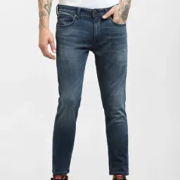 Jack & Jones Dark Blue Denim Cotton Skinny Fit Jeans-picture-12