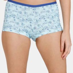 Zivame Blue Printed Boy Shorts-image-8