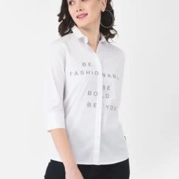 Crimsoune Club White Printed Shirt-image-32