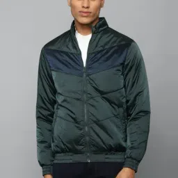 Allen Solly Green Regular Fit Colour Block Quilted Jacket-picture-47