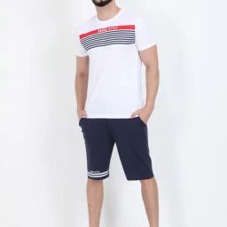 Masculino Latino White Regular Fit Printed Nightwear Set-image-17