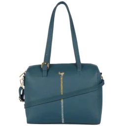 Baggit Blue Solid Medium Bowler Bag-image-4