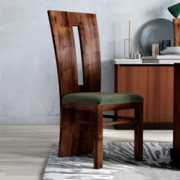 Durian Eva Brown & Olive Green Solid Wood & Fabric Dining Chair in Walnut Finish-image-25