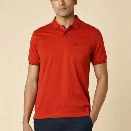 Allen Solly Red Cotton Regular Fit Polo T-Shirt-image-32
