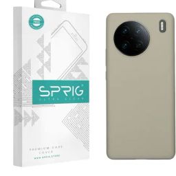 Sprig Liquid Silicone Back Cover for Vivo X90 (Grey)-image-99
