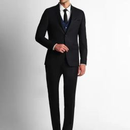 Louis Philippe Black Slim Fit Texture Three Piece Suit-picture-46