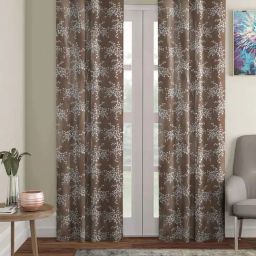Romee Brown Polyester Floral Curtains and Sheers-18