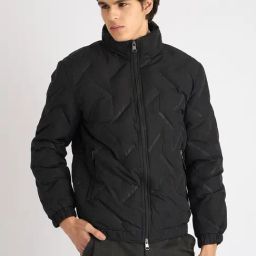 Antony Morato Black Regular Fit Quilted Jacket-image-32