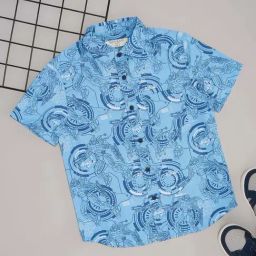 Pantaloons Junior Boys Alaskan Blue Cotton Printed Shirt-image-22