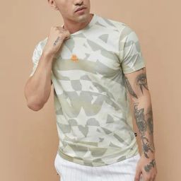 Kappa Beige Regular Fit Printed Sports T-Shirt-image-64