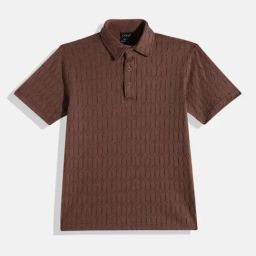 Cavio Boys Brown Cotton Lycra Half Sleeves Solid Casual T-Shirt-26