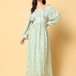 SHOWOFF Green Floral Print Maxi Dress-image-29