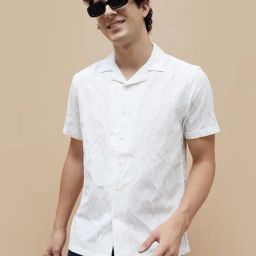 Fame Forever By Lifestyle White Regular Fit Self Pattern Shirt-picture-10