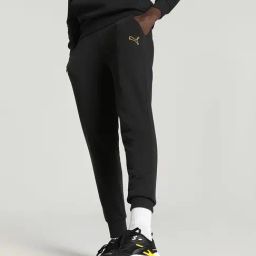 Puma Essentials Black Cotton Regular Fit Porsche Legacy Motorsport Logo Printed Sports Joggers-image-32