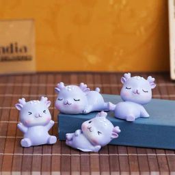 eCraftIndia Solid Polyresin Miniature Cute Deer Statues - Set of 4-4