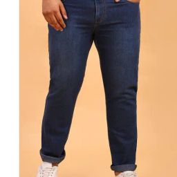 Thomas Scott Dark Blue Slim Fit Lightly Washed Plus Size Jeans-image-16