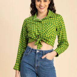 Moomaya Green Checks Shirt-image-83