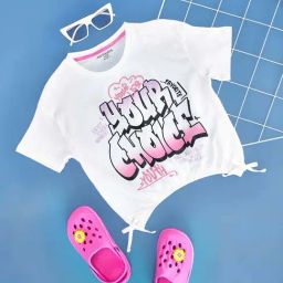 Pantaloons Junior Kids Bright White Cotton Regular Fit Top-image-96