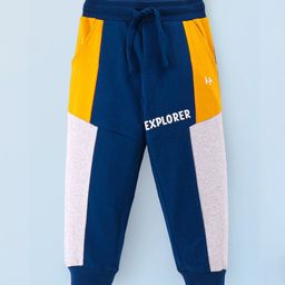 Honeyhap Infant Boys Colourblocked Pure Cotton Mid Rise Joggers-image-13