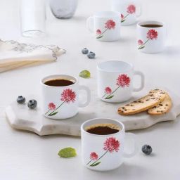 Larah by Borosil White Ceramic Tea & Coffee Mug - Set fo 6 100ml-image-67
