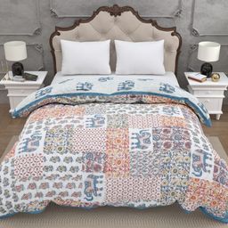 Myntra Elegant Homes Multi 200 GSM Ethnic Motifs Cotton AC Room Double Bed Quilt-picture-2