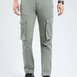 Monte Carlo Grey Slim Fit Cargos-image-79