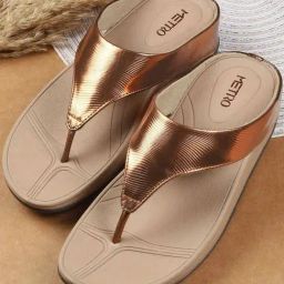 Metro Women's Antique Gold Casual Sandals-picture-1