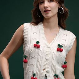 ESPYR By Tokyo Talkies Women Cable Knit Cardigan Sweater-image-3