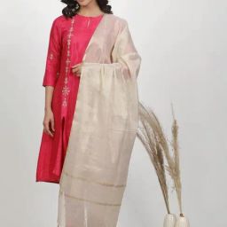 W Golden Woven Pattern Dupatta-picture-0