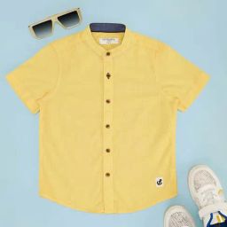 Pantaloons Junior Boys Goldfinch Cotton Solid Shirt-image-74