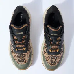 SOLEPLAY by Westside Olive Speckle Design Lace-Up Sneakers-picture-1