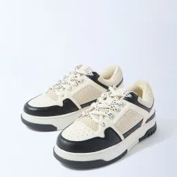 LUNA BLU by Westside Black Mesh Detailed Lace-Up Sneakers-picture-42