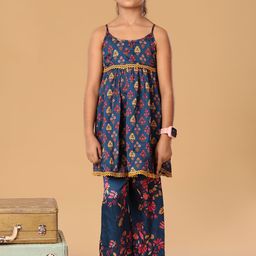 The Mini Trunk Girls Floral Printed Kurta with Palazzo-image-70