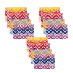 POLEN Fullscape Folder File 18 Microns Poly Plastic Button Bag Zig zag Line Design Multicolor (Pack of 12)-image-20