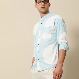 Mr Bowerbird Pure Cotton Tailored Fit Hand Block Printed Casual Shirt-image-93