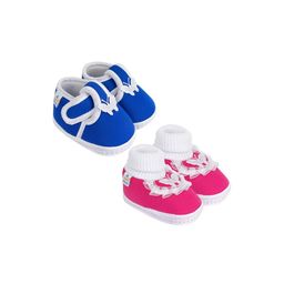 NESKA MODA 0 To 6 Months Newborn Baby Girls Pack of 2 Pair Soft Cotton Butterfly Frill Booties-25